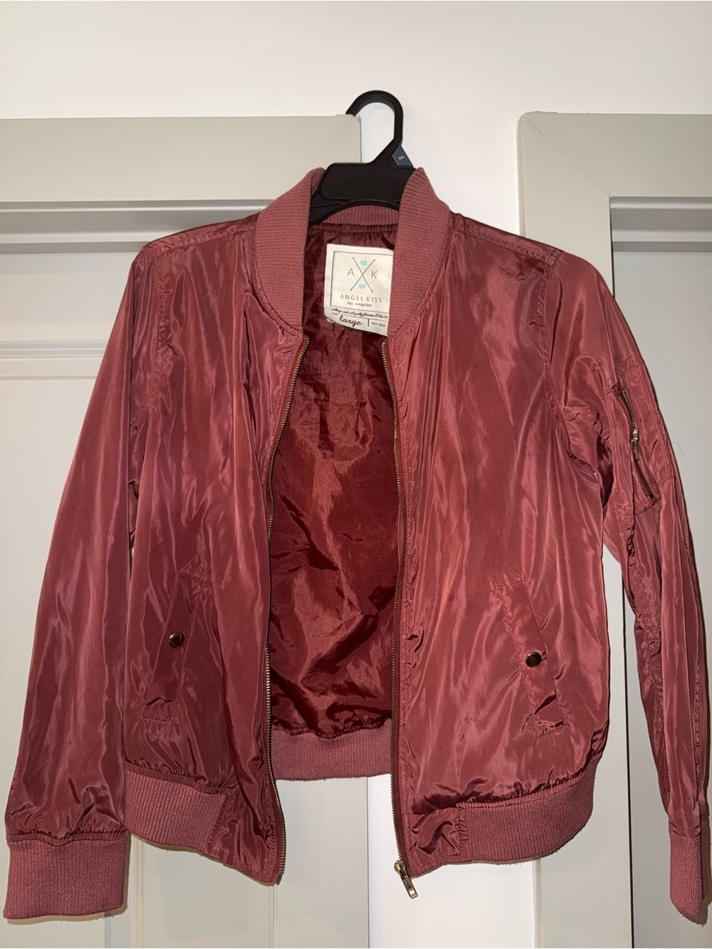 Angel Kiss Dusty Rose Bomber Jacket